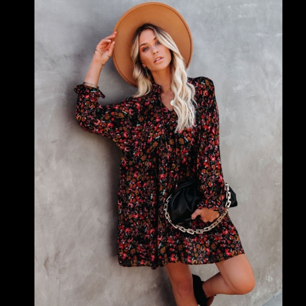 Vici bash floral tiered babydoll dress